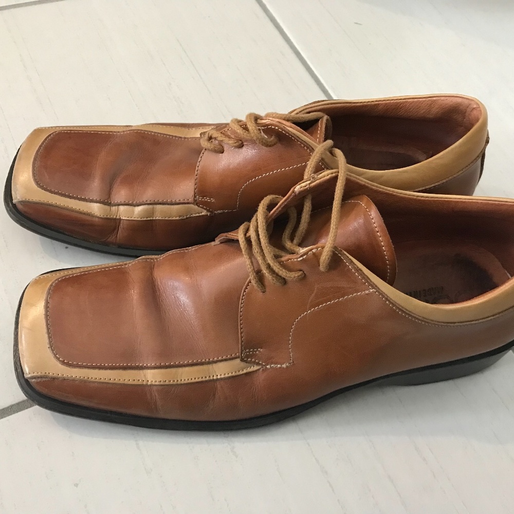 🎇Host Pick🎇 Made in Italy Two-tone Cognac/tan Square Toe Shoes - euro size 41